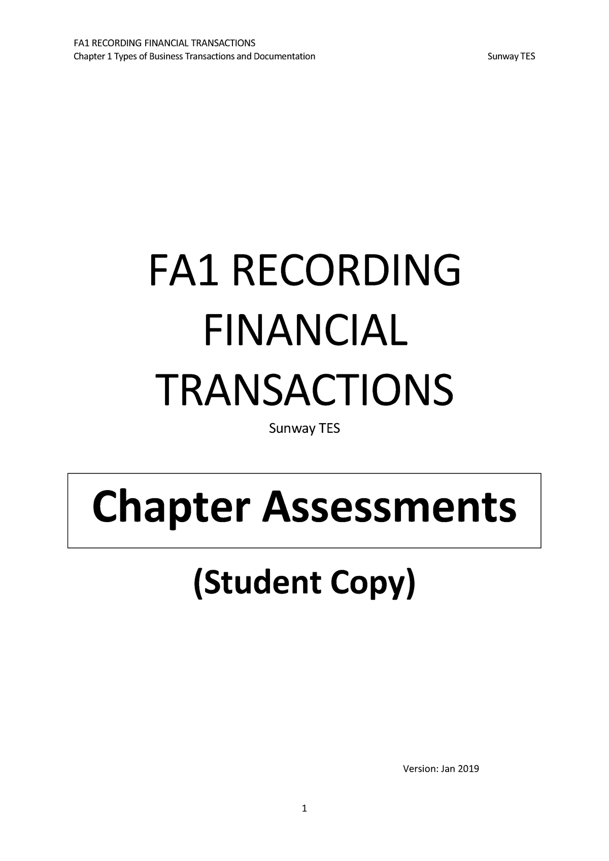 FA1 Chapter Assessment (Student Version) - StuDocu