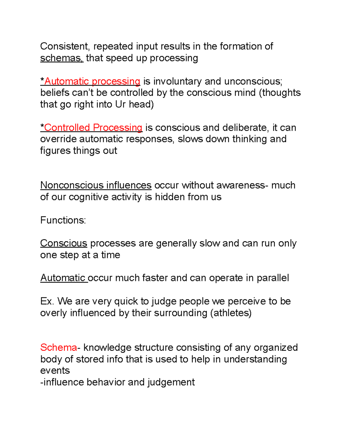 Social Psychology Notes 2 - Consistent, repeated input results in the ...