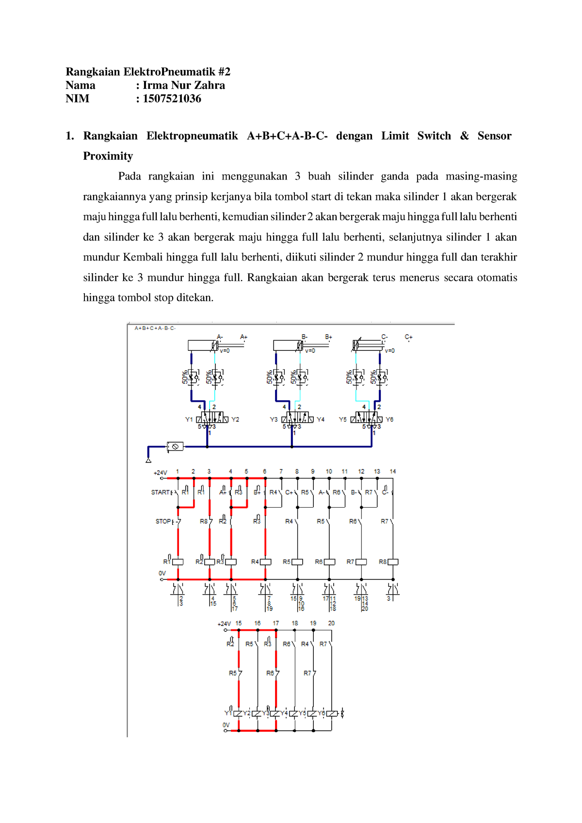 Laporan Rangkaian Elektro Pneumatik 2 Rangkaian Elektropneumatik Nama Irma Nur Zahra Nim 3931