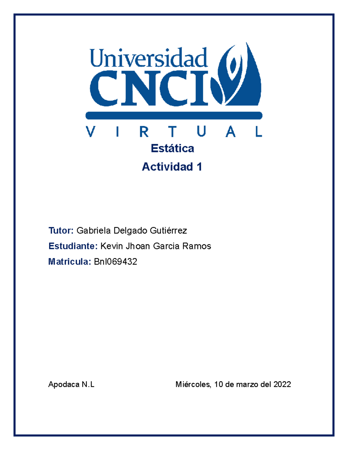 Actividad 1 Estatica - Estática Actividad 1 Tutor: Gabriela Delgado ...