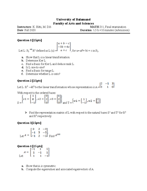 MATH 211 Syllabus FAll sec1 - UNIVERSITY OF BALAMAND Faculty Of ...