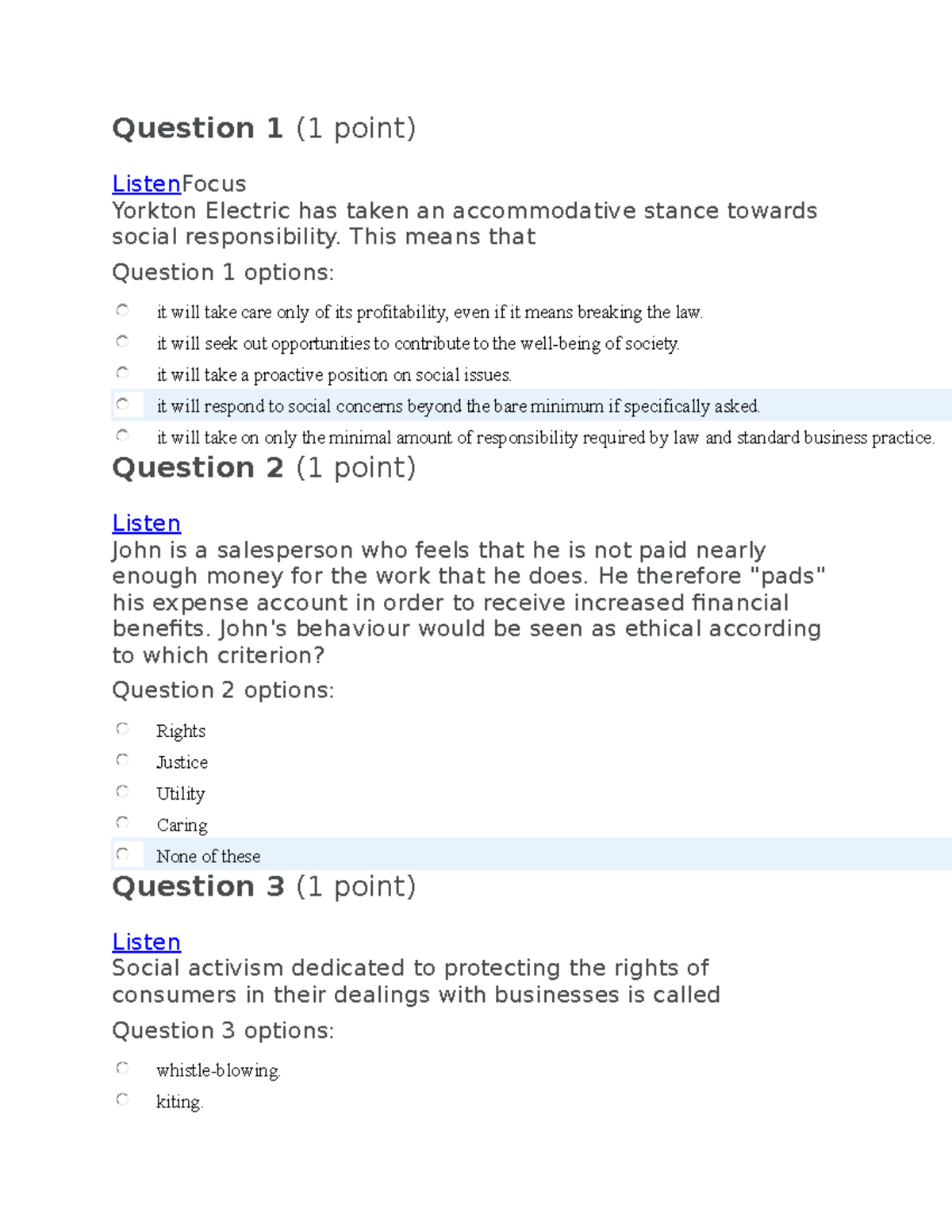 Quiz 3 - Quiz 3 Introduction To Business The Answers Are Not All 