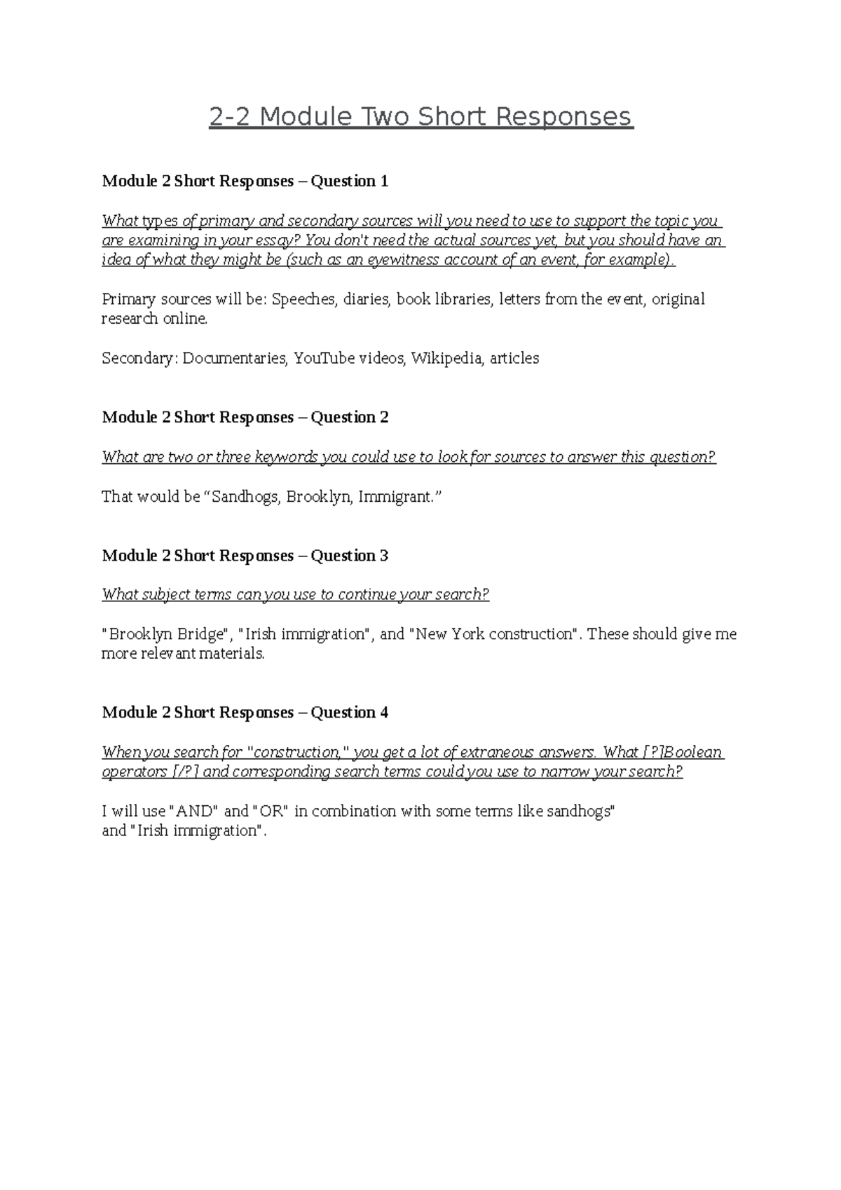 2 2 Module Two Short Responses - HIS 200 - SNHU - Studocu