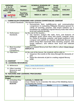 English 7 Week 1 Lesson Exemplar (Matatag Curriculum) - School Biñan ...