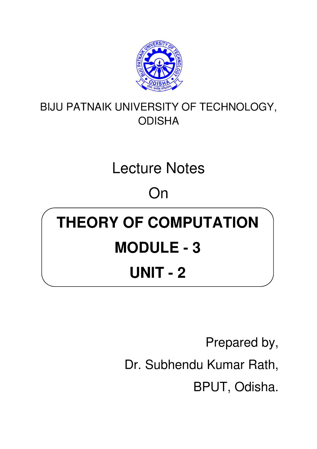 Lecture Note 620507181059580 - Engineering - BPUT - Studocu