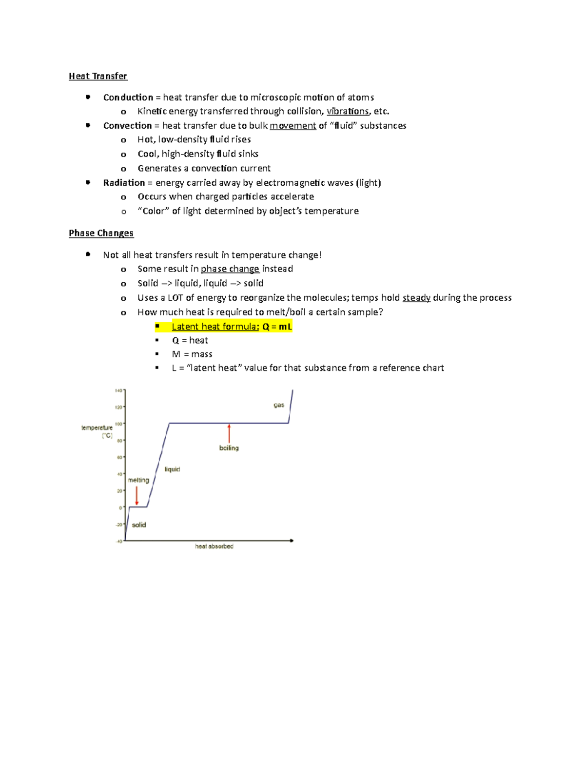 Heat Transfer Heat Transfer Conduction = heat transfer due to