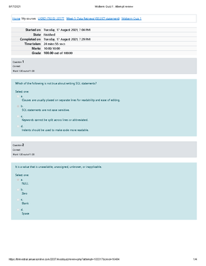 Database Management System 1 Midterm Q1 - This is used to selects the ...