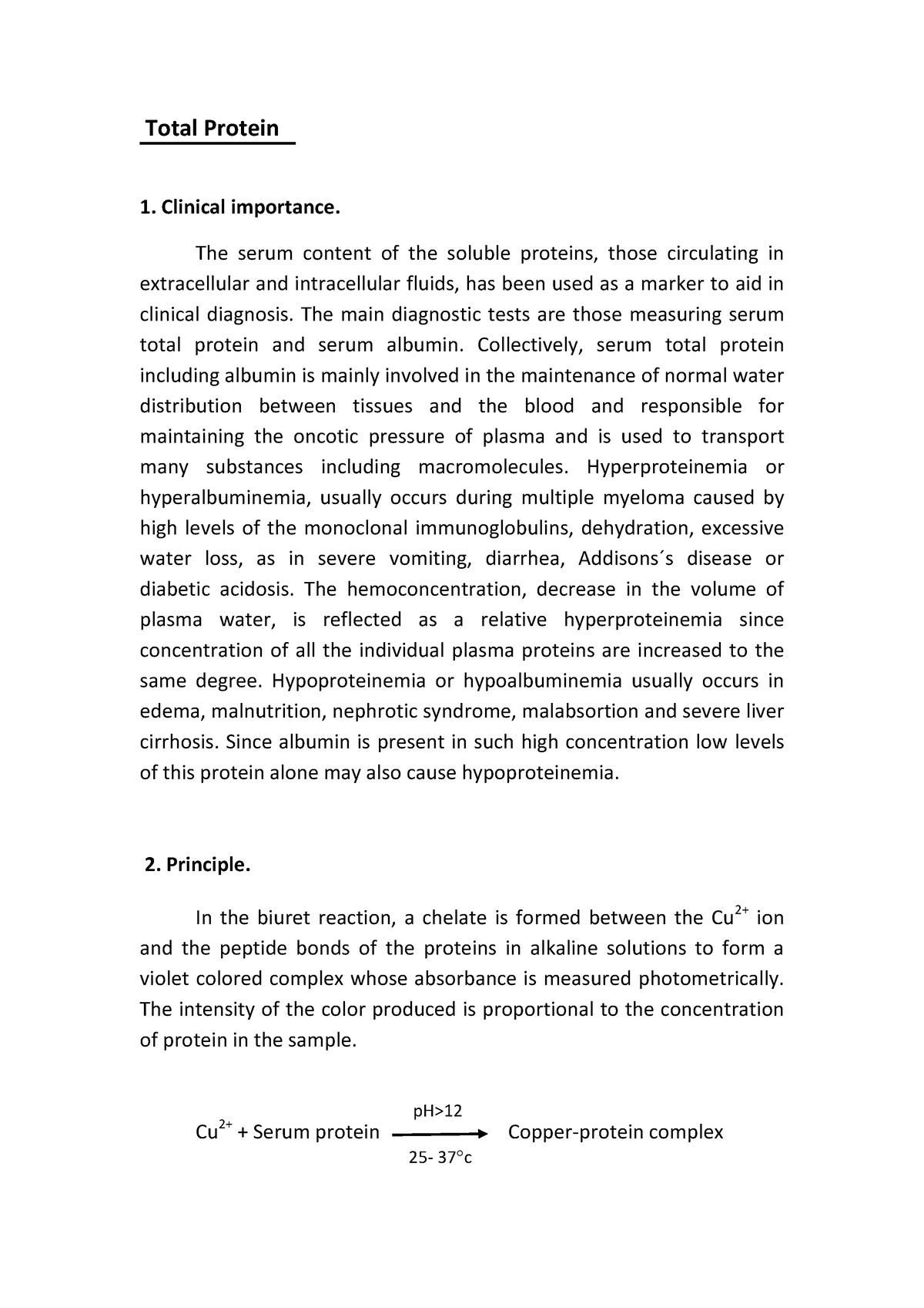 Total Protein - medicine - Total Protein Clinical importance. The serum ...