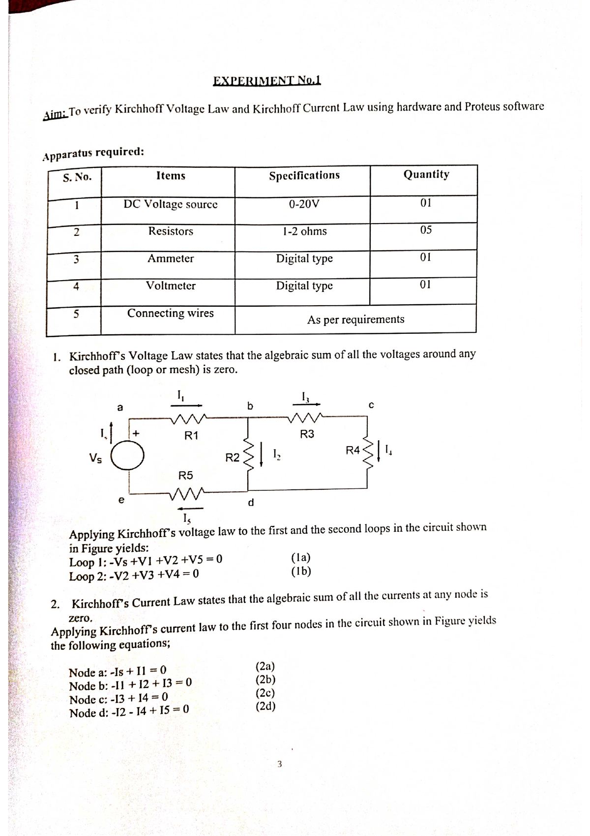 ECE EXP 15 ECE279 lab experiments (1 to 5) Basic Electrical and