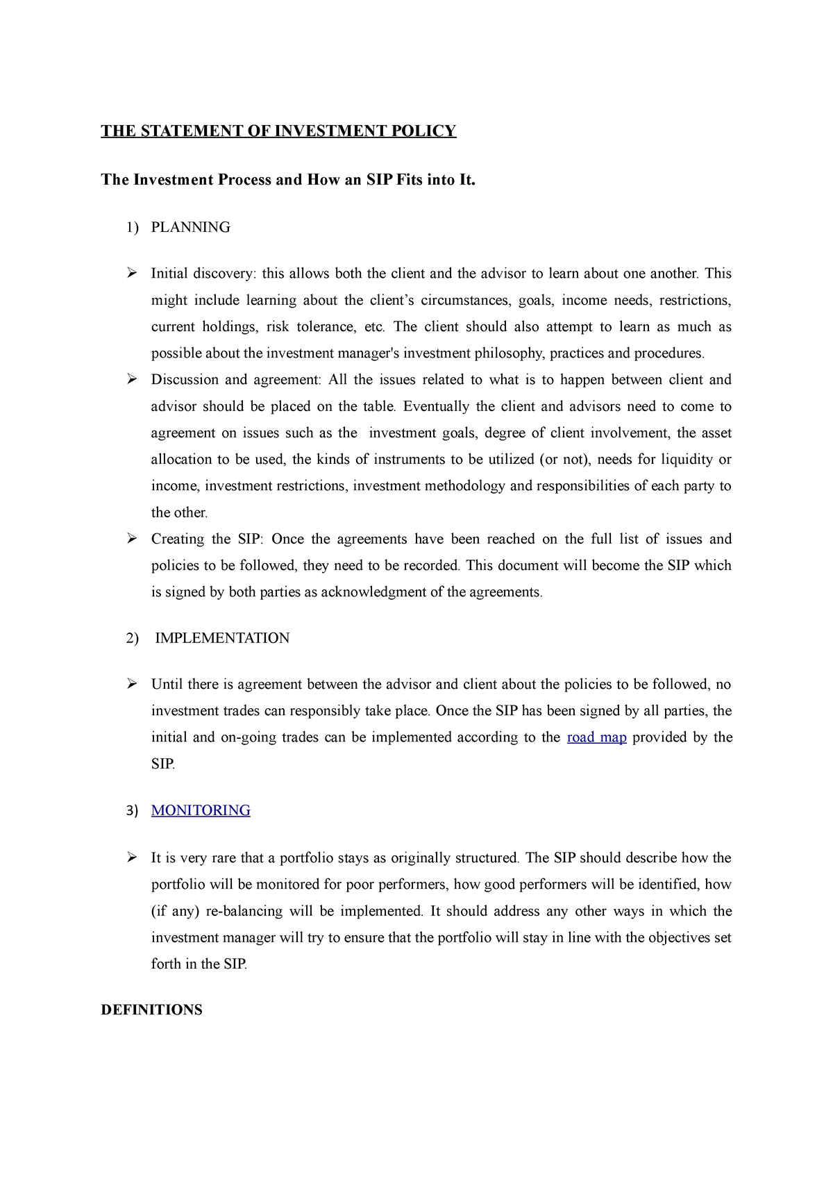 Statement Of Investment Policy PresentationENT OF THE STATEMENT OF   Thumb 1200 1698 