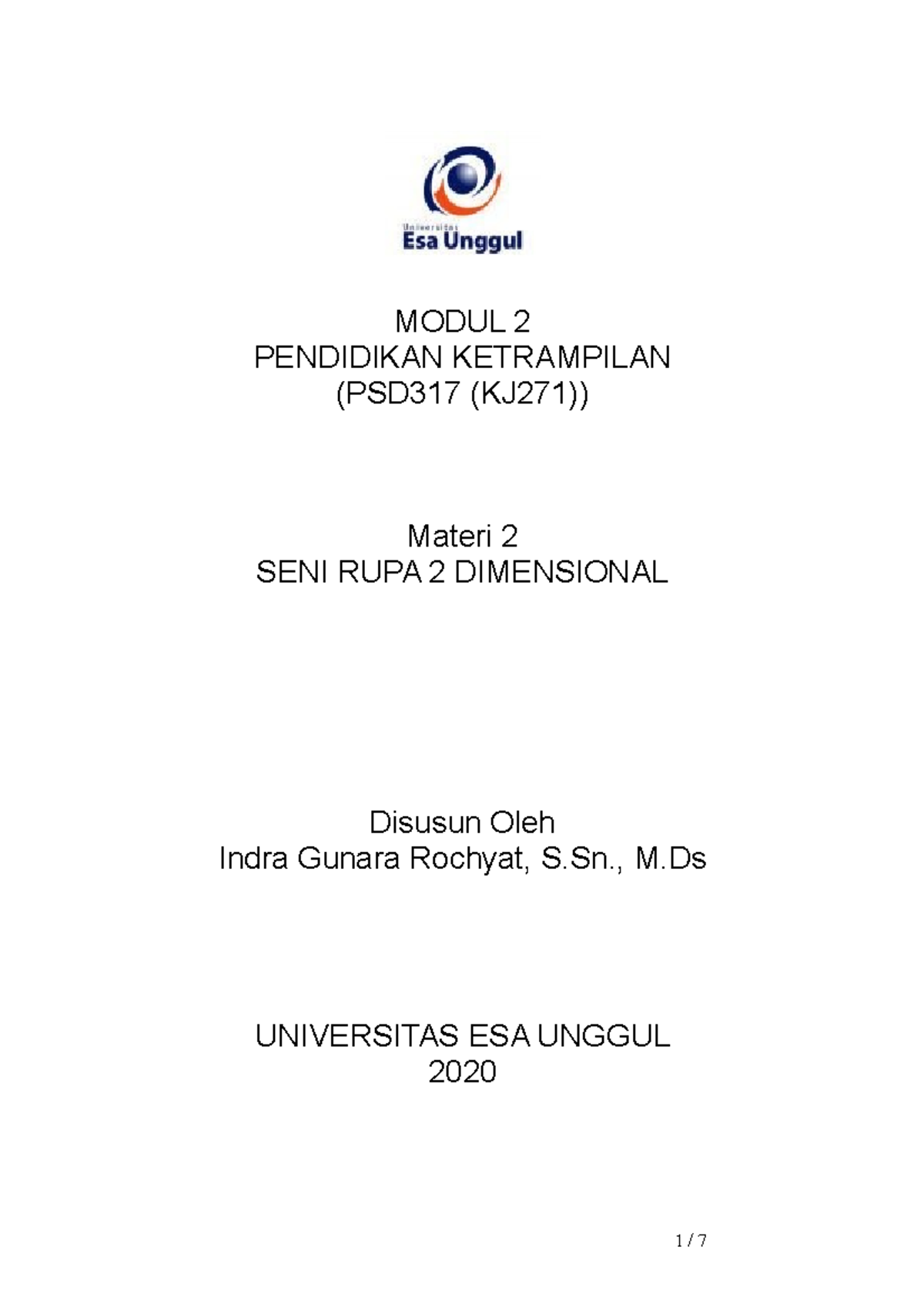 Modul 2 Pendidikan SENI Keterampilan - MODUL 2 PENDIDIKAN KETRAMPILAN ...