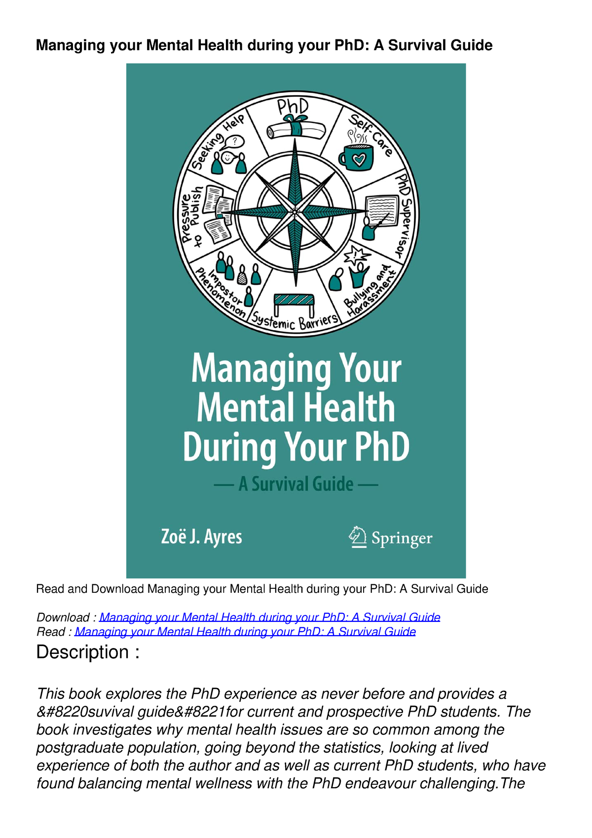 managing your mental health during your phd