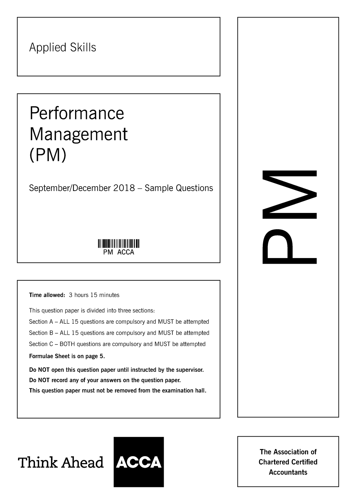 Pm 2018 Sepdec Q - Practice - Applied Skills Performance Management (PM ...