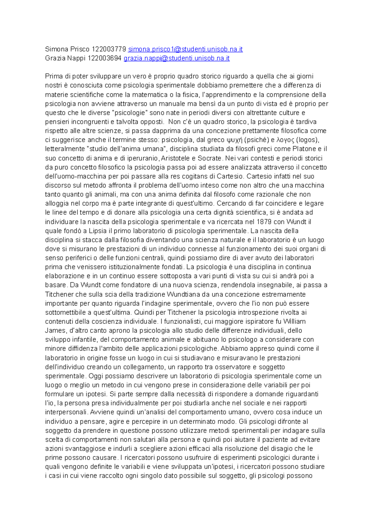 Filosofia della psicologia UniSob Studocu