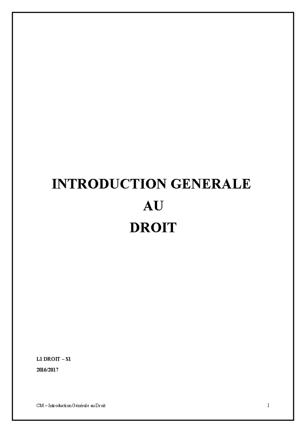 Introduction Générale Au Droit 1 - INTRODUCTION GENERALE AU DROIT L1 ...