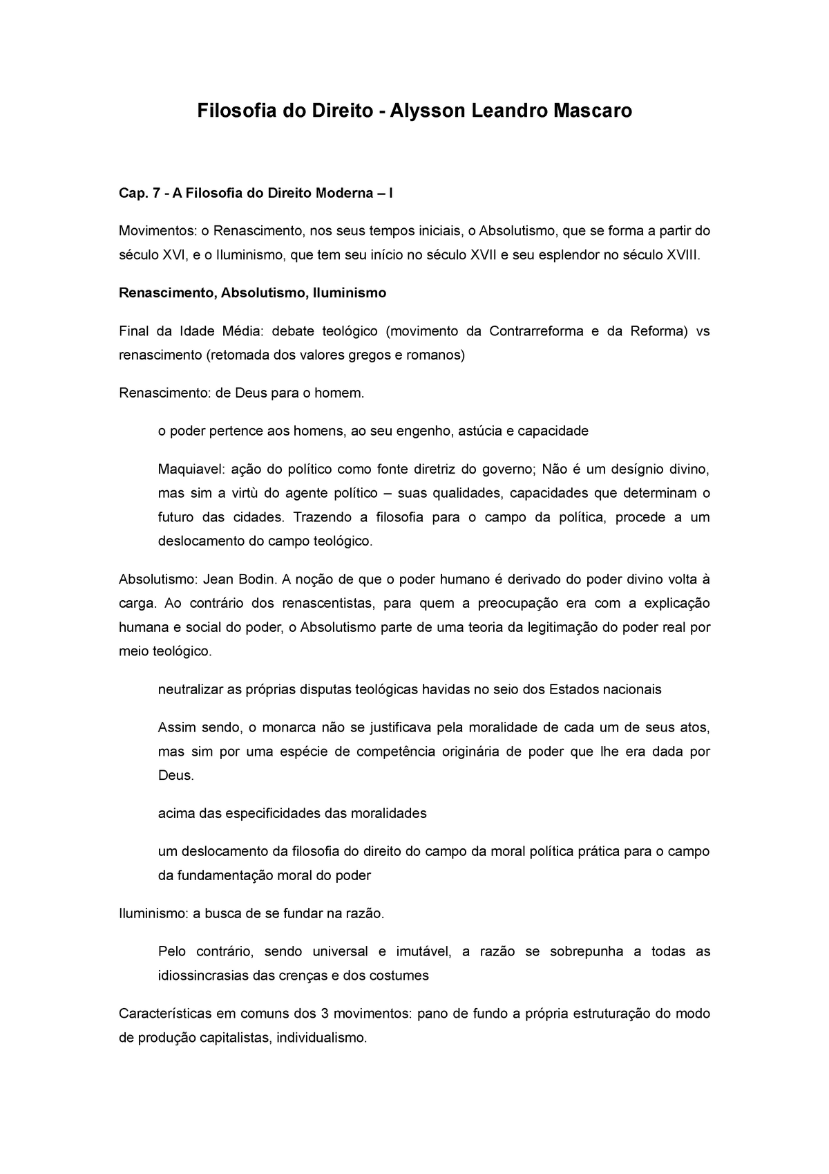 Filosofia Do Direito - Alysson Leandro Mascaro - 7 - A Filosofia Do ...