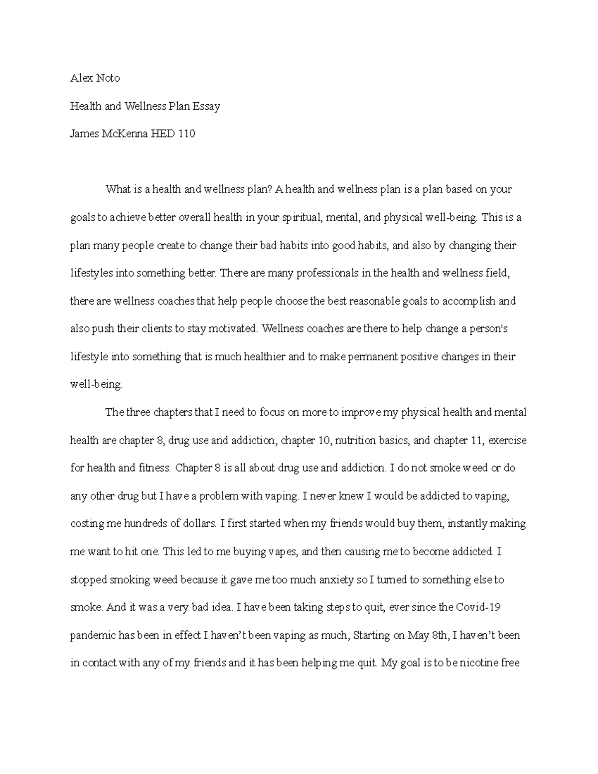 relationship between health and wellness essay