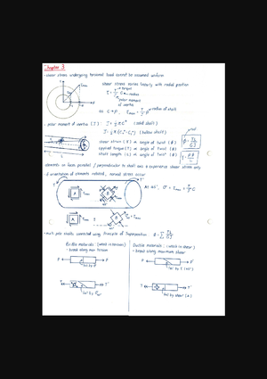 MA2001 chapter 4 notes - Summary Mechanics Of Materials - MA2001 - Studocu