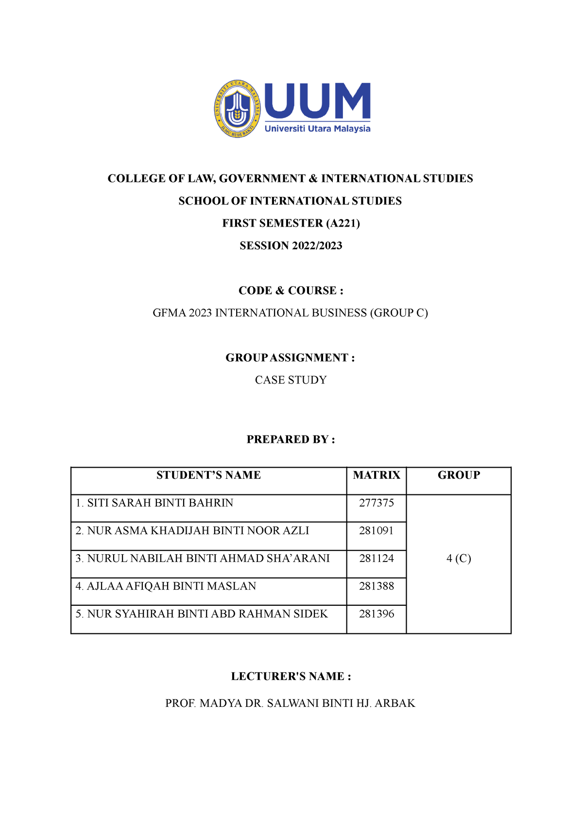 case study on international business class 11