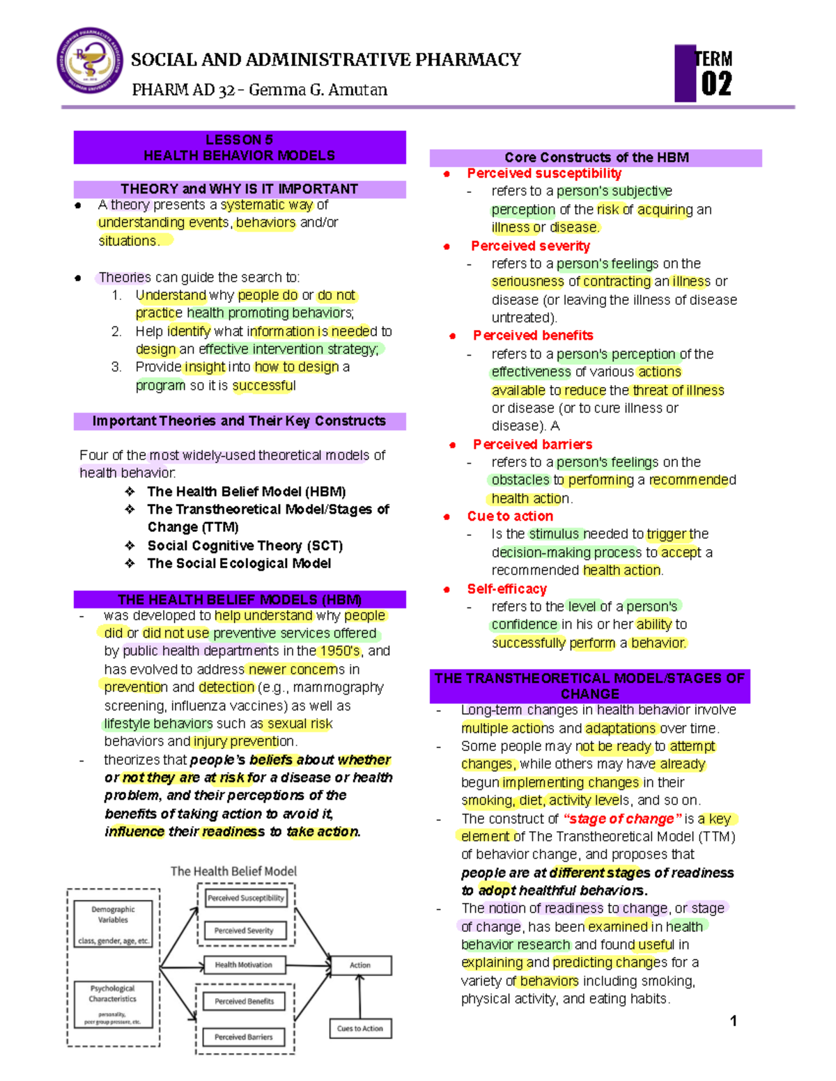 SOC AD Lesson 5 - SOCIAL AND ADMINISTRATIVE PHARMACY TERM PHARM AD 32 ...