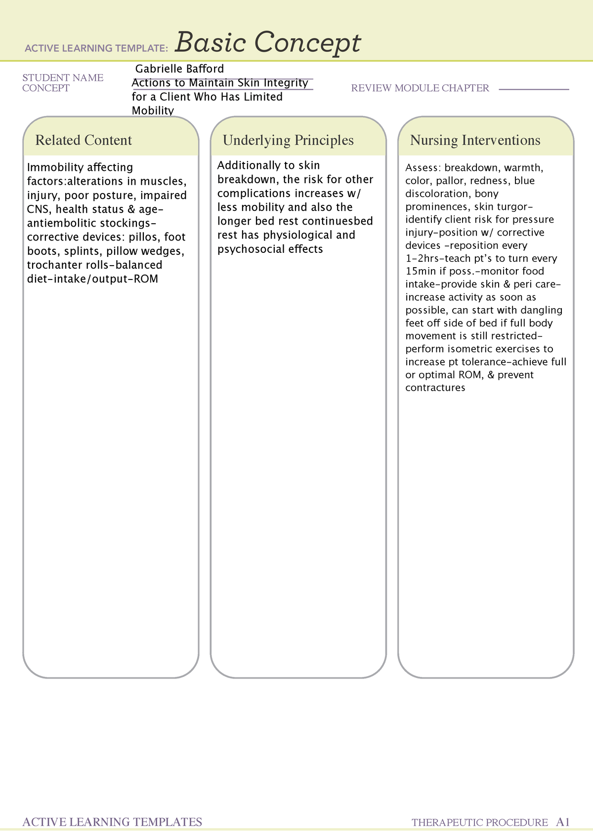 Actions to Maintain Skin Integrity for a Client Who Has Limited ...