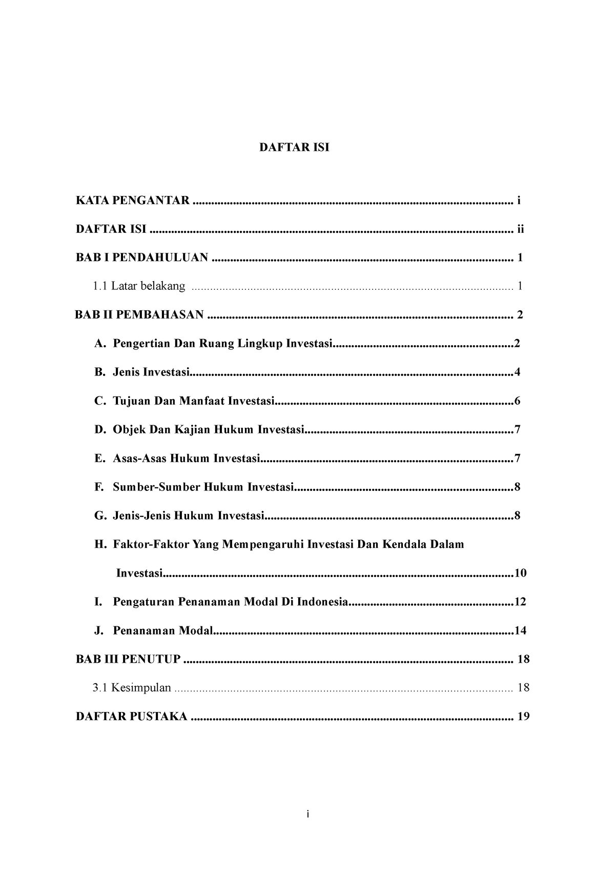 Pengertian Dan Ruang Lingkup Hukum Investasi - ####### DAFTAR ISI KATA ...