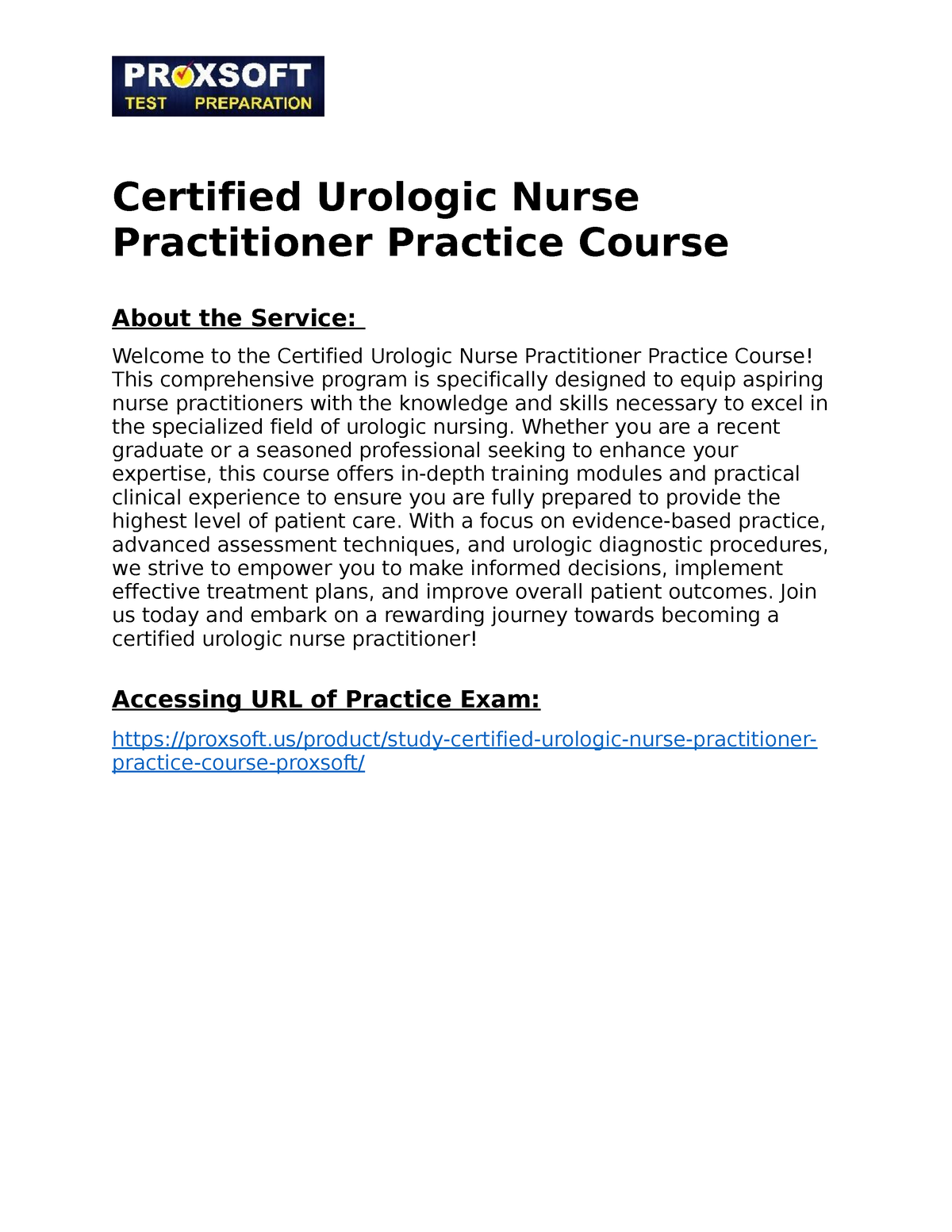 Certified Urologic Nurse Practitioner Practice Course - Whether you are ...