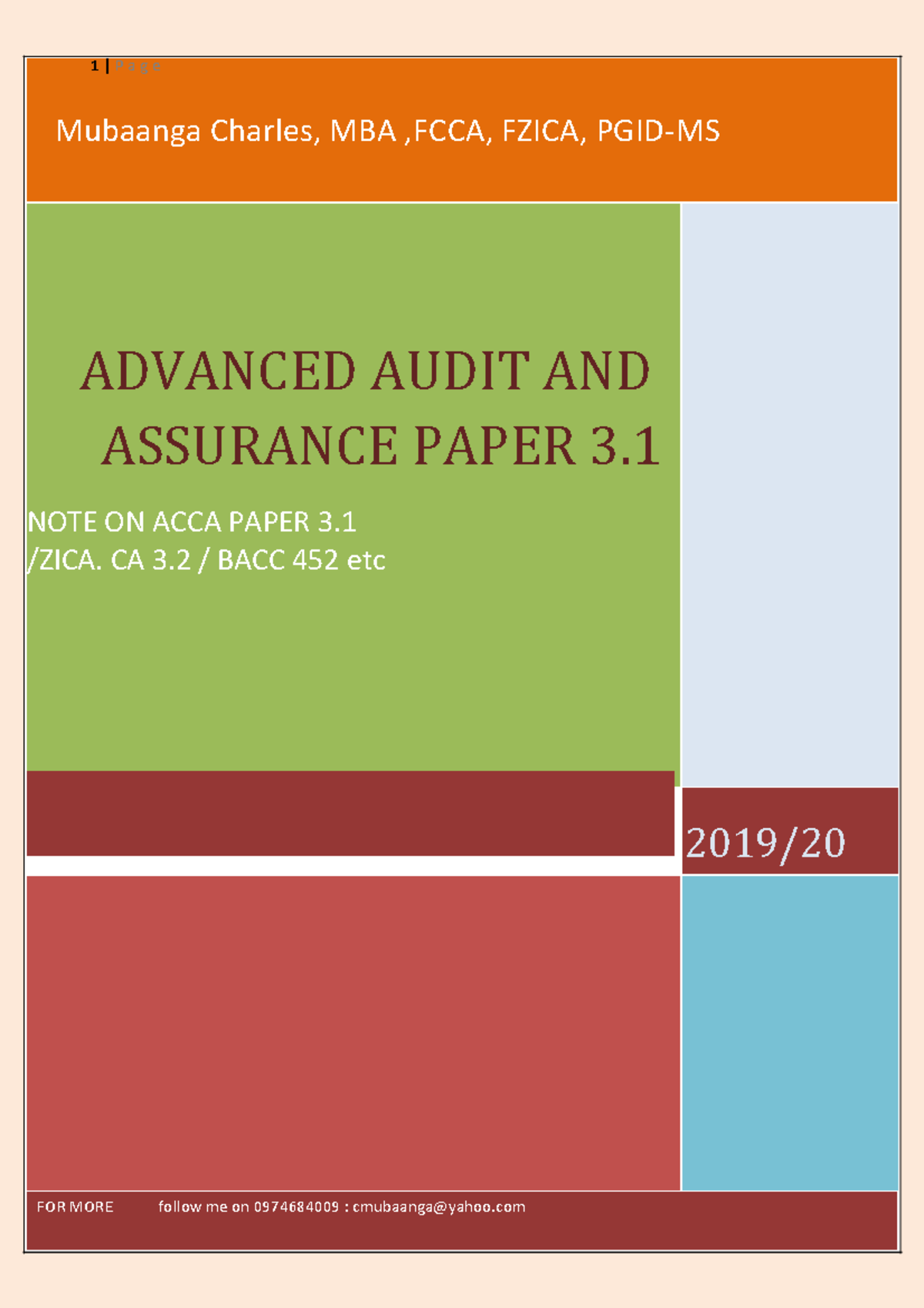 Advanced Audit AND Assurance Paper P7 Revised Summarised Notes Word ...