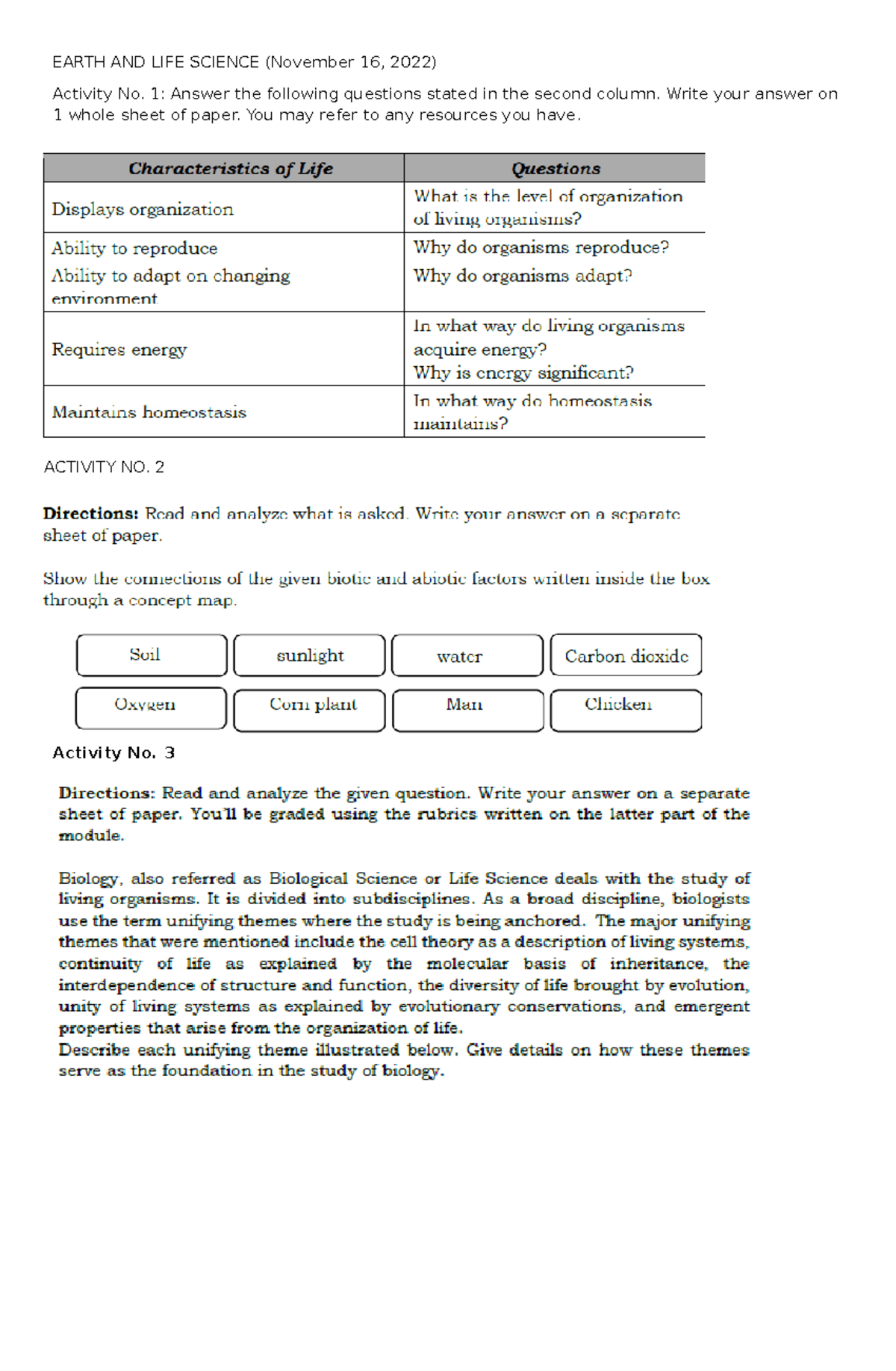 Earth AND LIFE Science Q2 Wk 2 Day 3 - EARTH AND LIFE SCIENCE (November ...