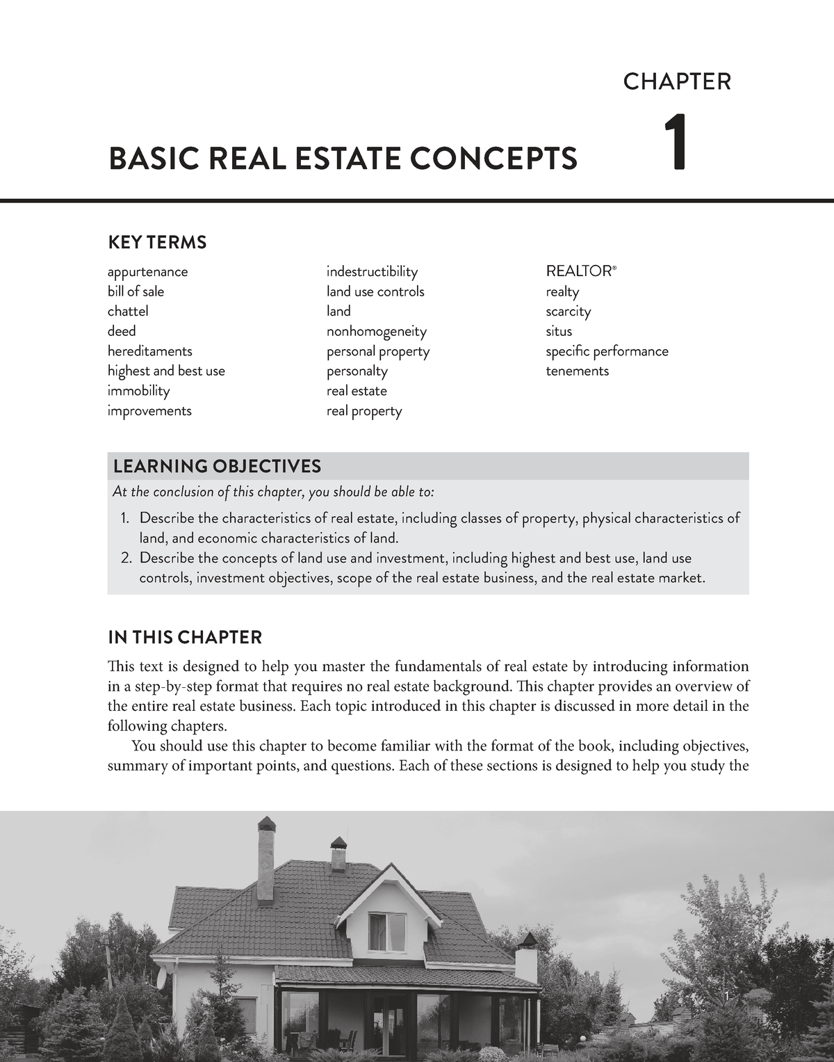 NC 8e Superior Chs 1 3 - NOTES - 1 BASIC REAL ESTATE CONCEPTS KEY TERMS ...