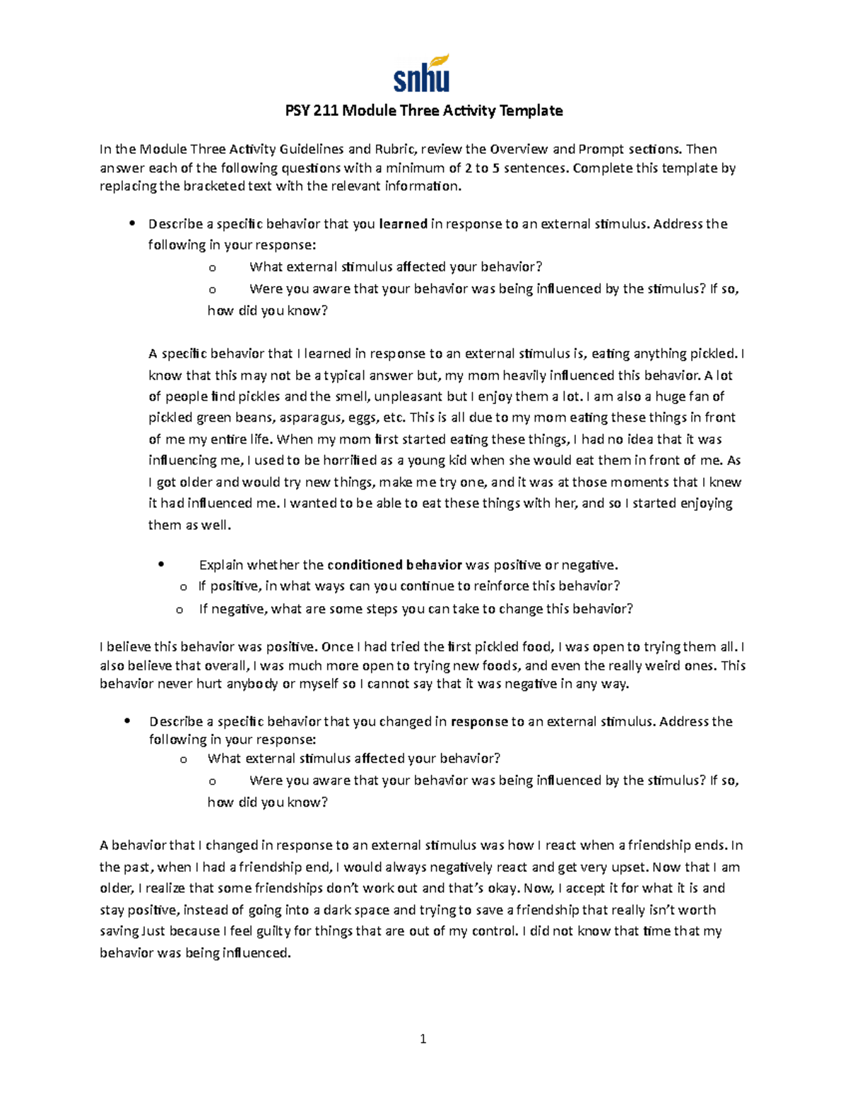PSY 211 Module Three Activity Template 3 copy - PSY 211 Module Three ...