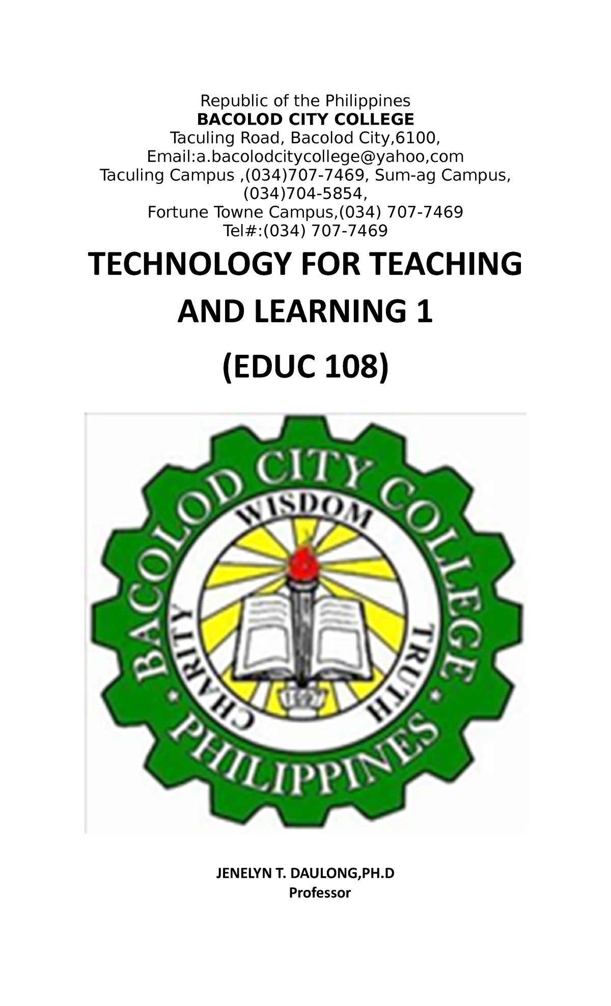 Technology FOR Teaching & Learning 1 ( Module 2) - Republic Of The ...