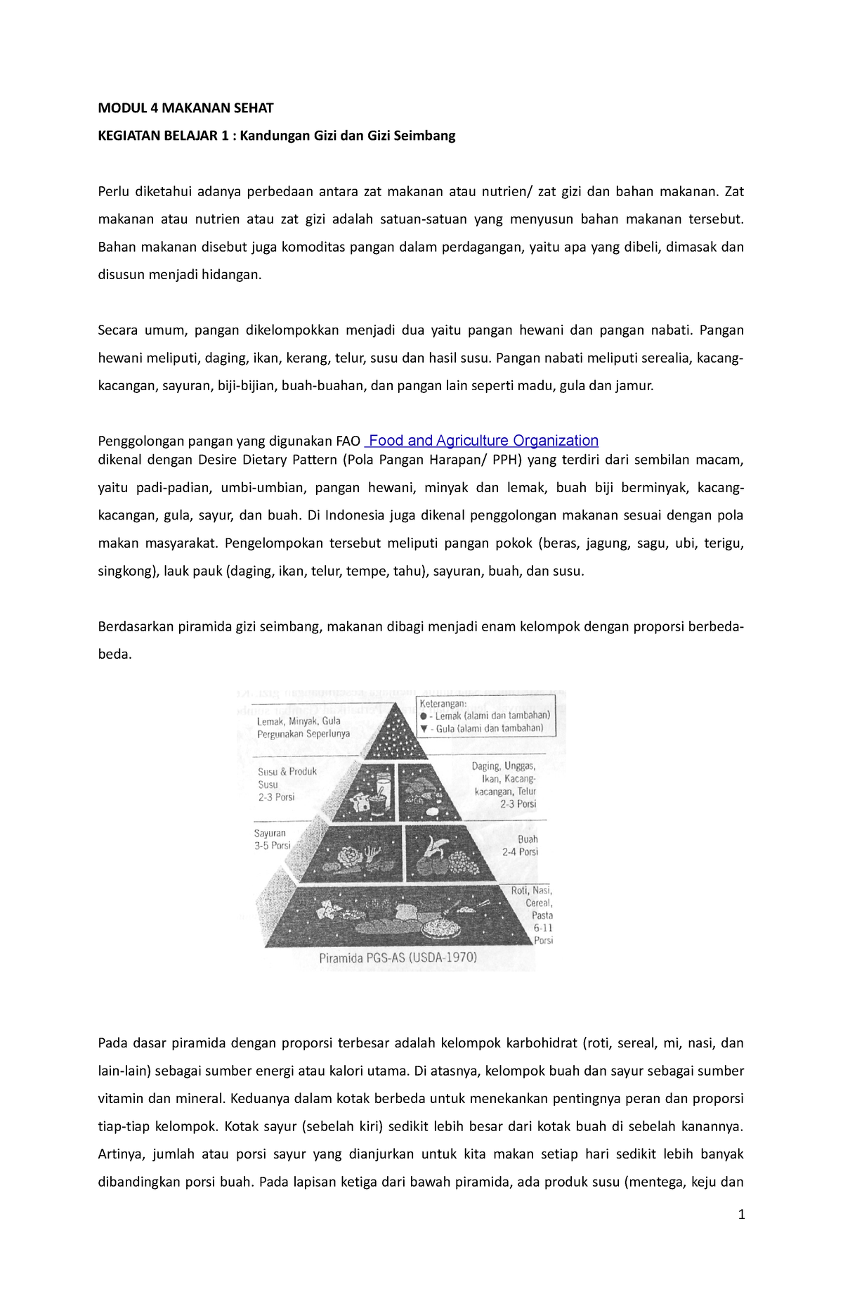 Dokumen - Catatan - MODUL 4 MAKANAN SEHAT KEGIATAN BELAJAR 1 ...