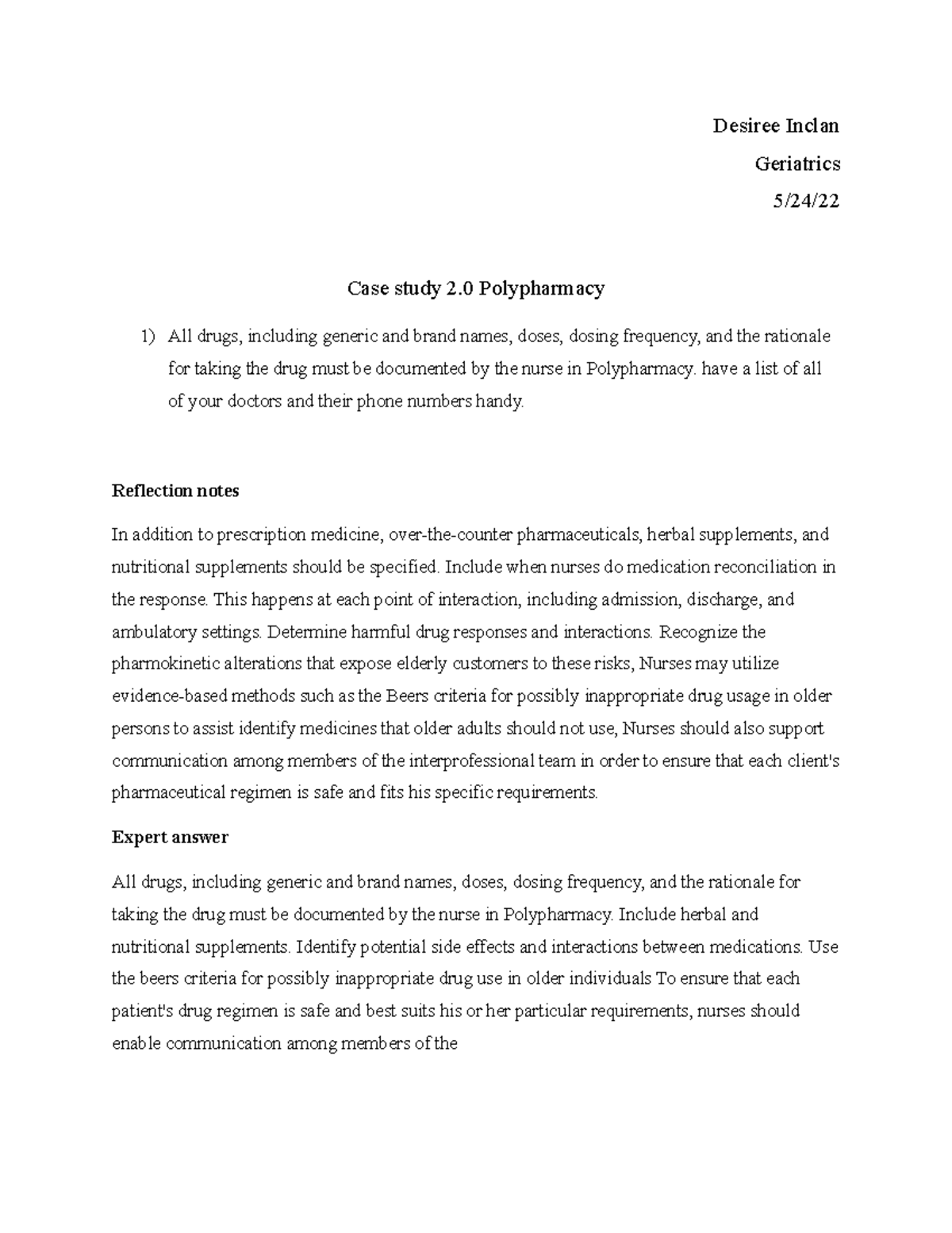 polypharmacy 3.0 case study test