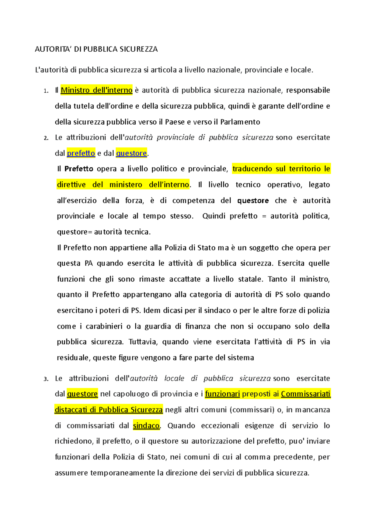 Info Sulla Polizia Di Stato AUTORITA DI PUBBLICA SICUREZZA L 