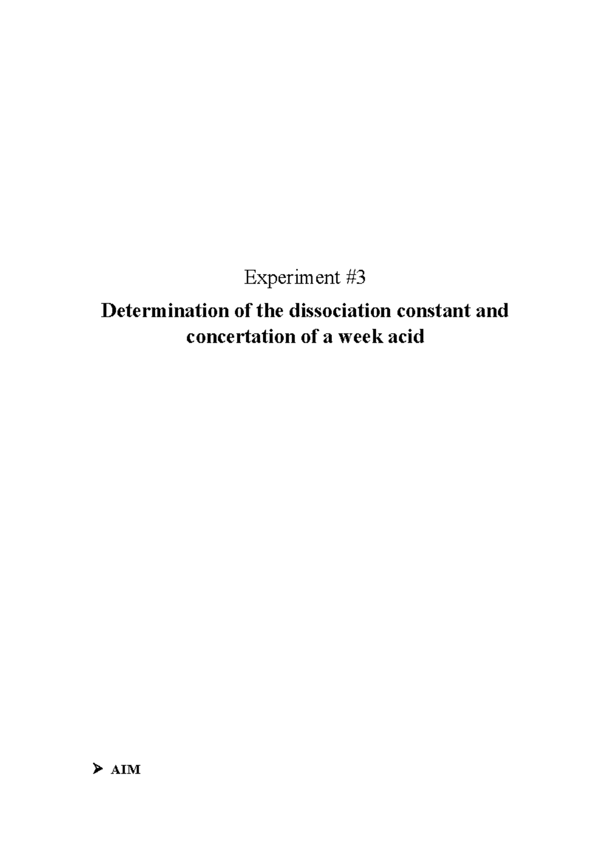 Experiment-2 - Determination of the dissociation constant and ...