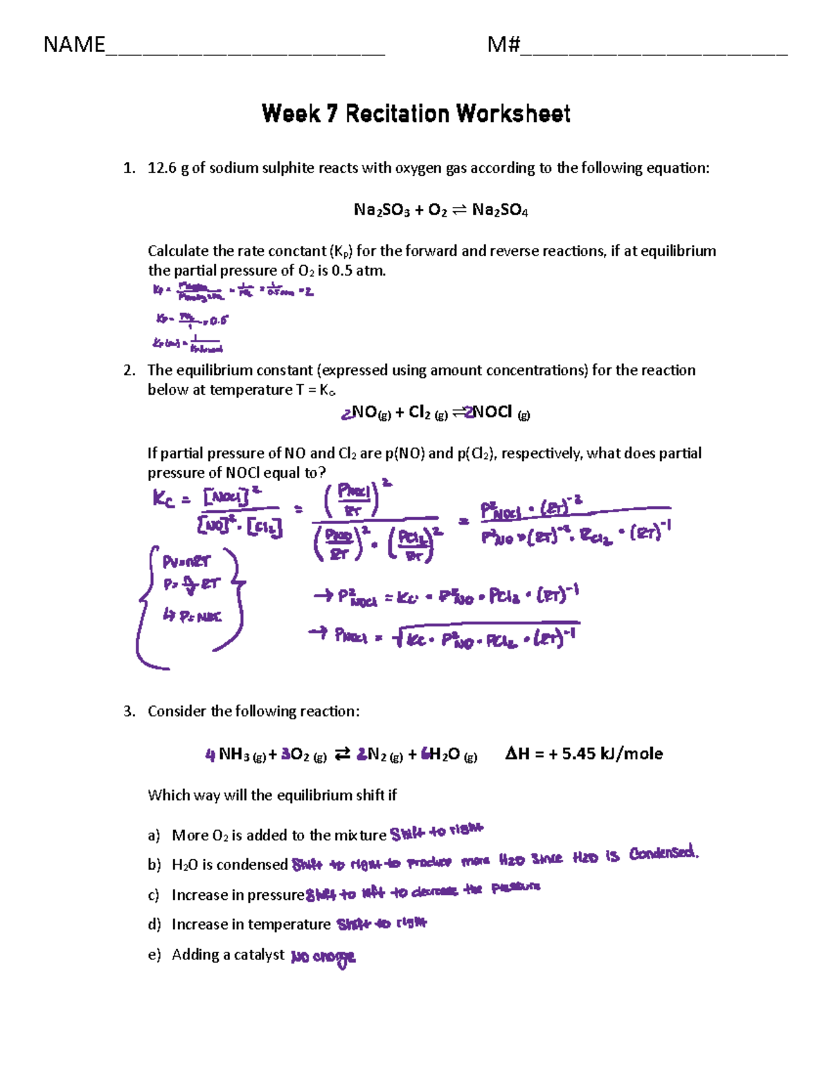 Week+7 - Week 7 Recitation Worksheet 1. 12 g of sodium sulphite reacts ...