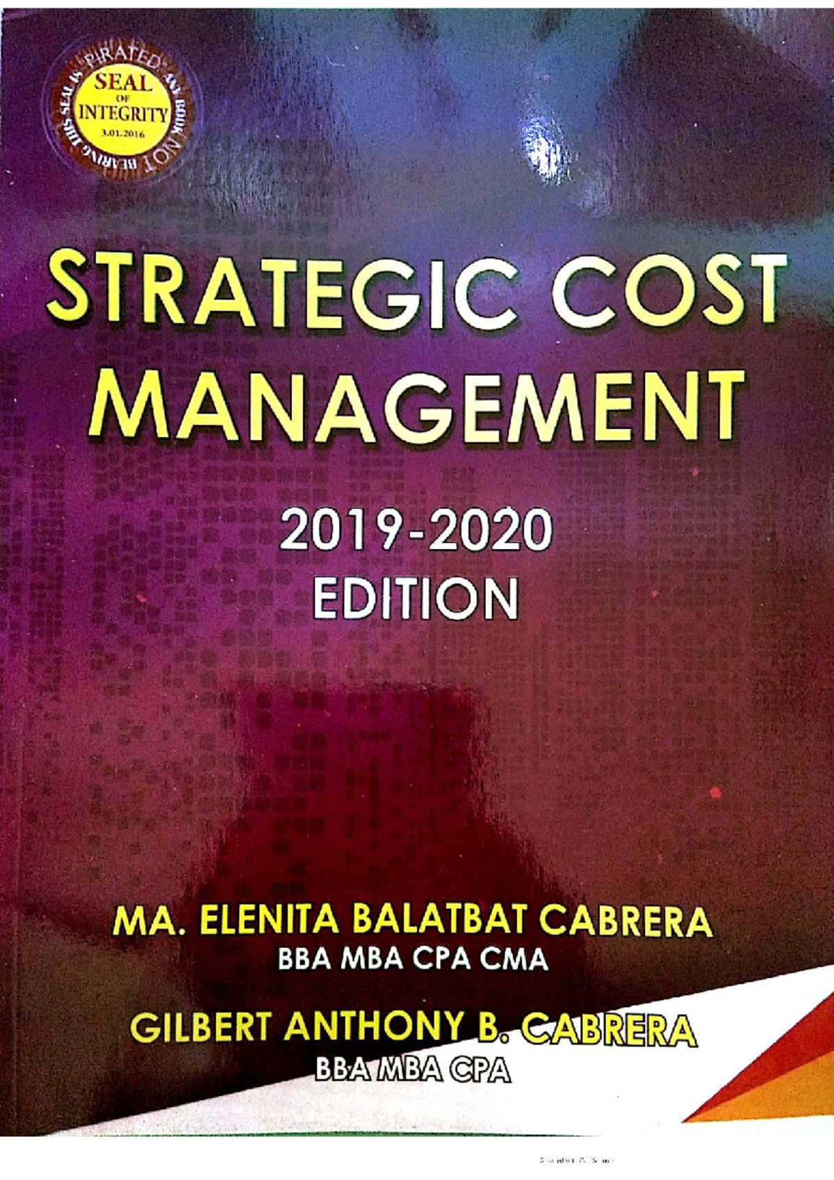 Strategic cost management cabrera chapter 1 5 - BS Accountancy - Studocu