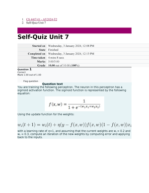 CS 4406 Unit 6 Graded Quiz - 1. CS 4406-01 - AY2024-T 2. Graded Quiz ...