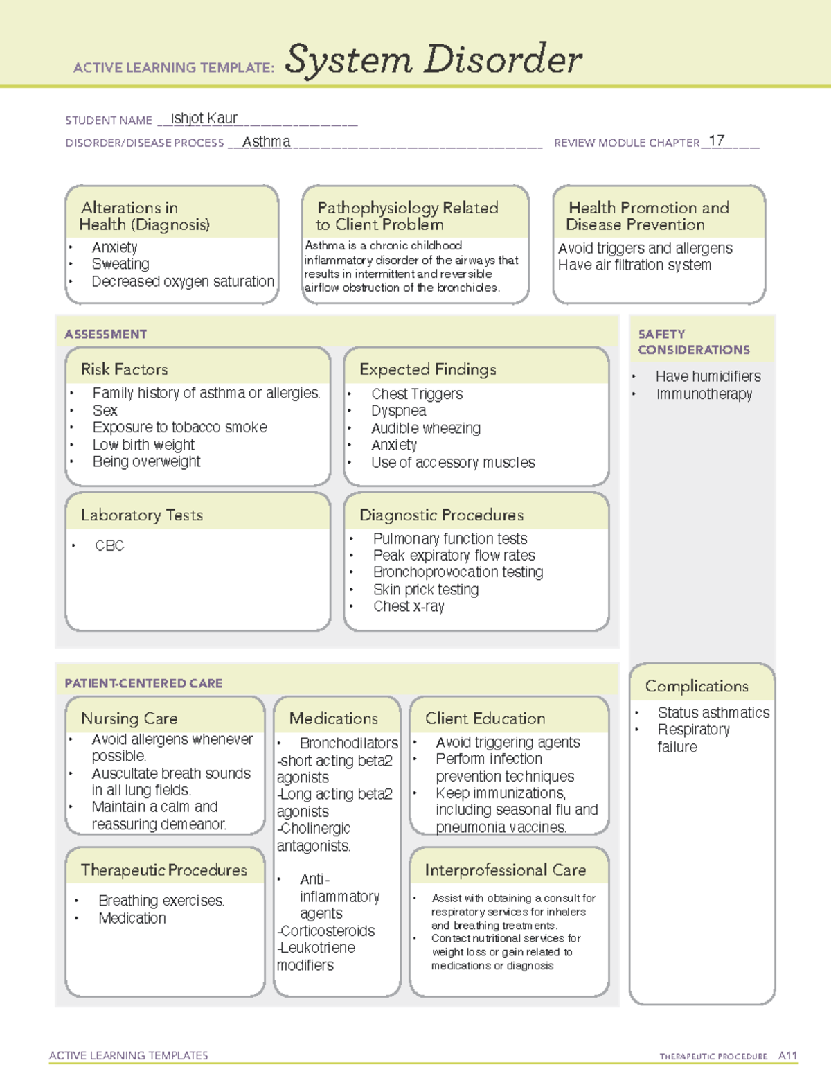 17 - System Disorder on asthma - ACTIVE LEARNING TEMPLATES THERAPEUTIC ...