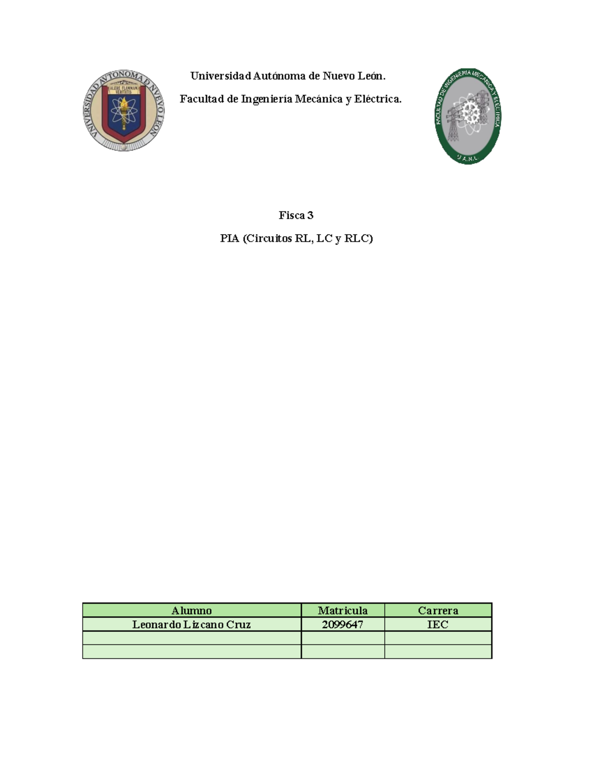 PIA DE Fisica 3 - Universidad Autónoma de Nuevo León. Facultad de ...