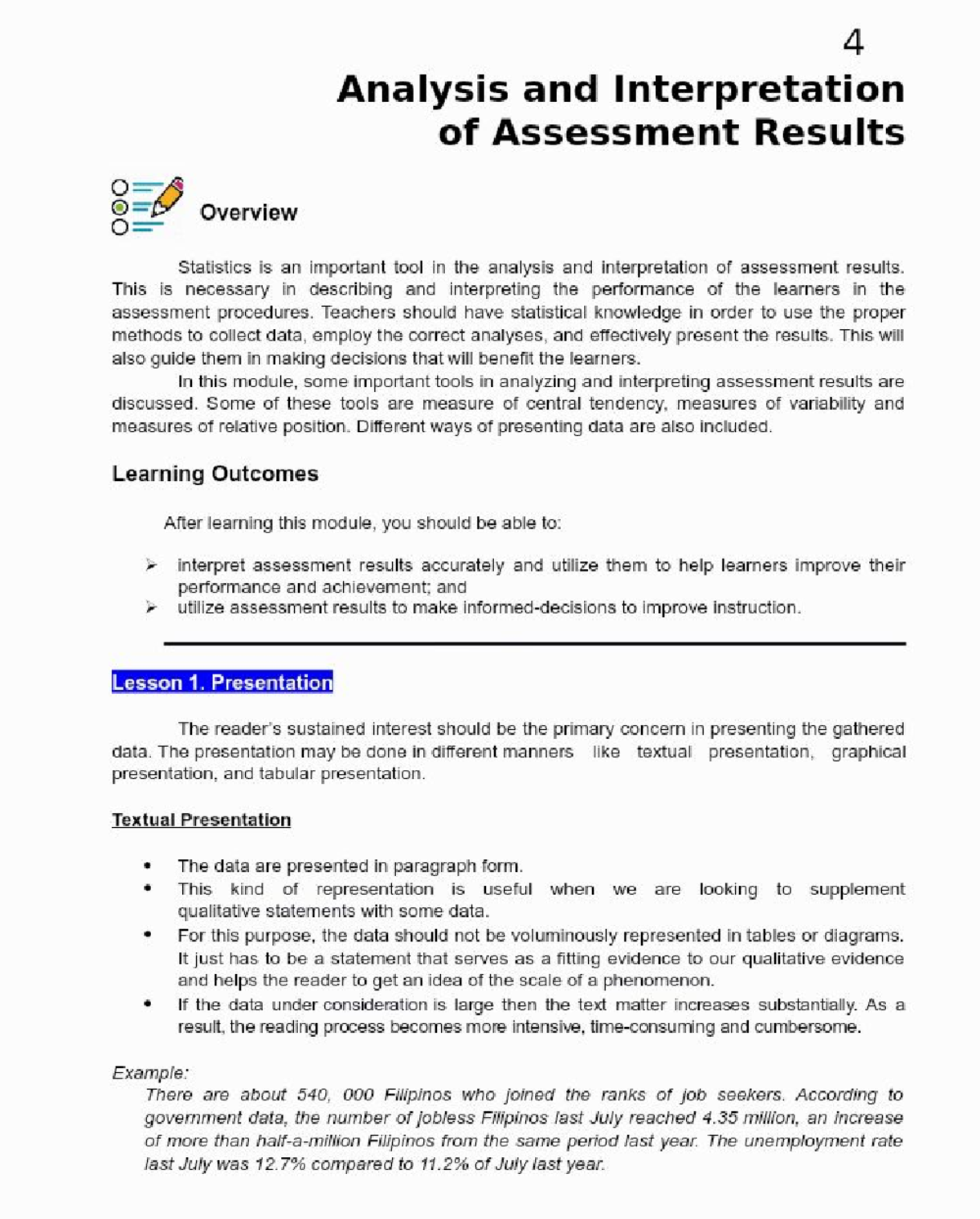 Unit 4 edu 213 non Instructional Materials Development and