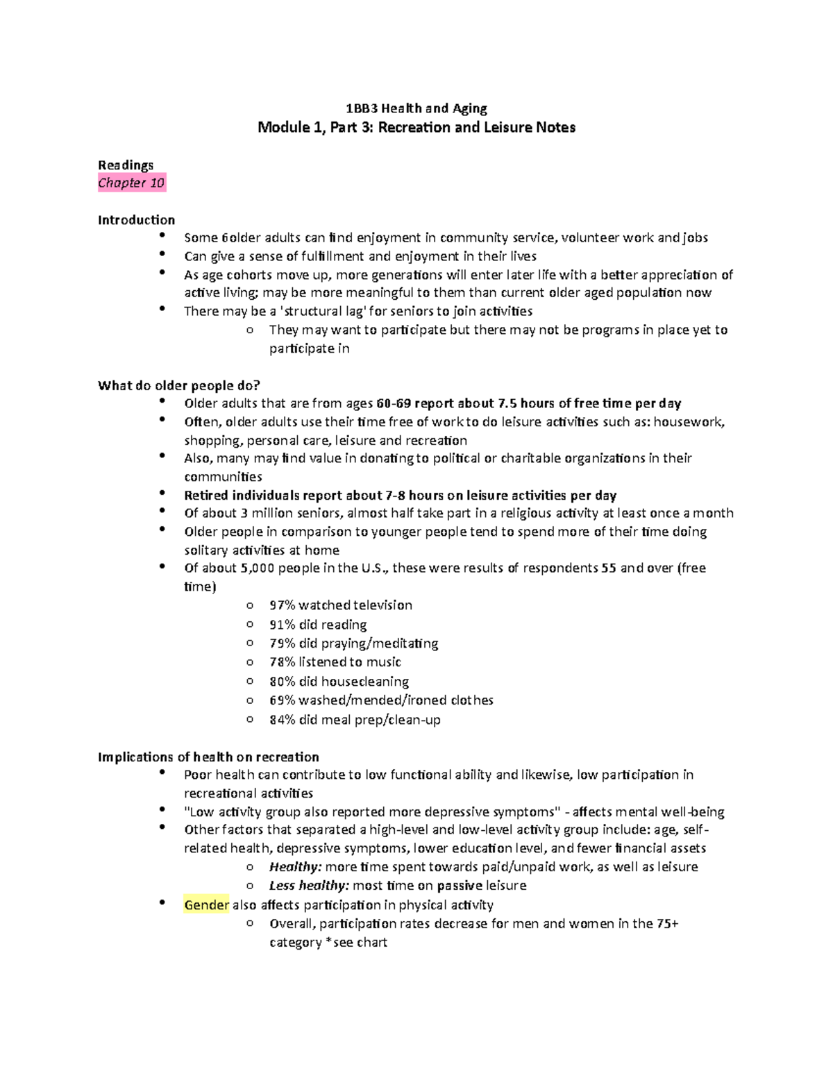 1BB3 Health and Aging Module 1 Part 3 - , these were results of ...