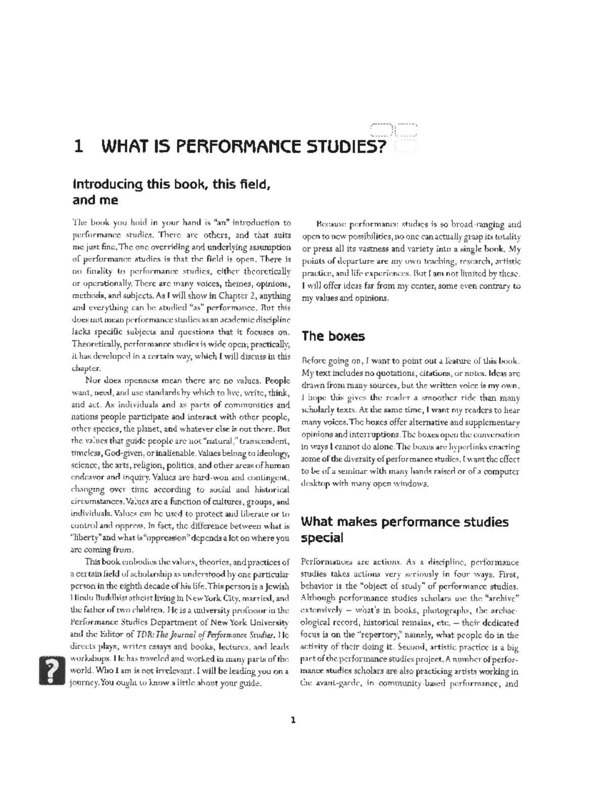 Schechner Performance Studies An Introduction - 1 WHAT IS PERFORMANCE ...