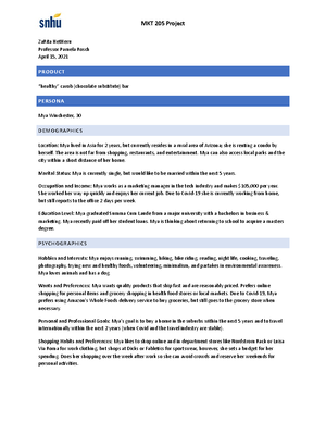 MKT205 Module 2 - Milestone 2 - MKT 205 Module Two Milestone Worksheet ...