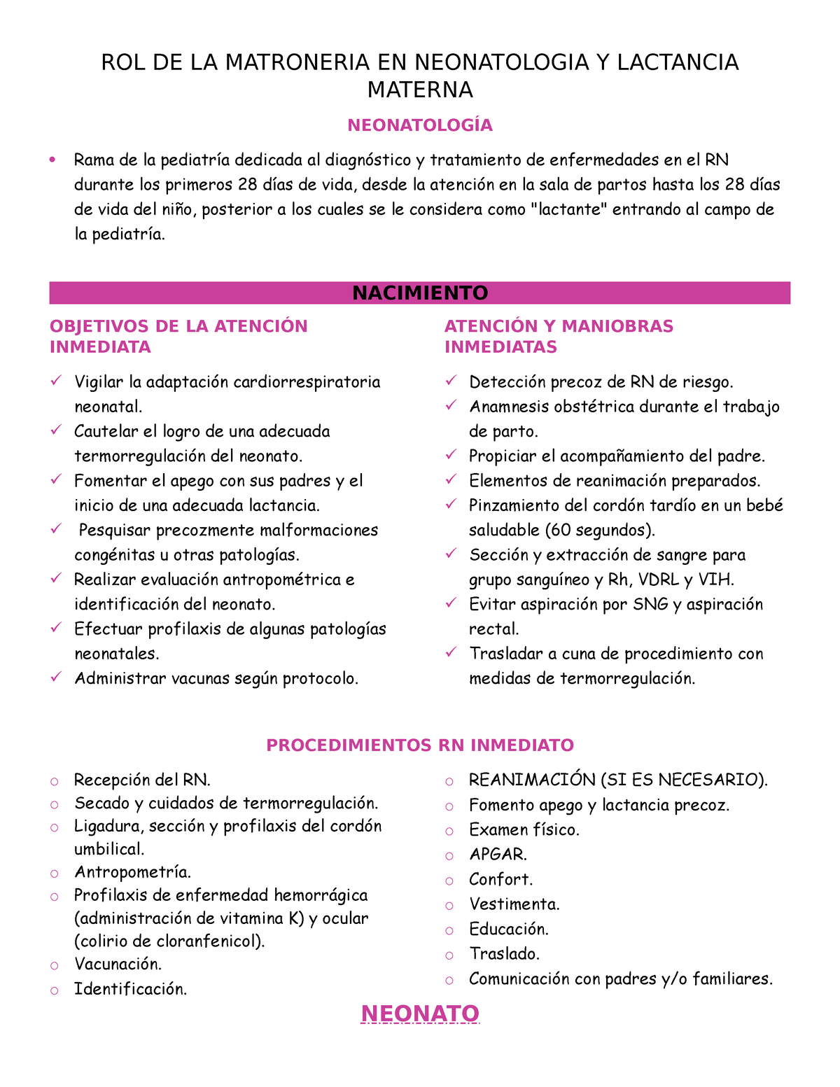 6. Neonatologia Y Lactancia Materna - ROL DE LA MATRONERIA EN ...