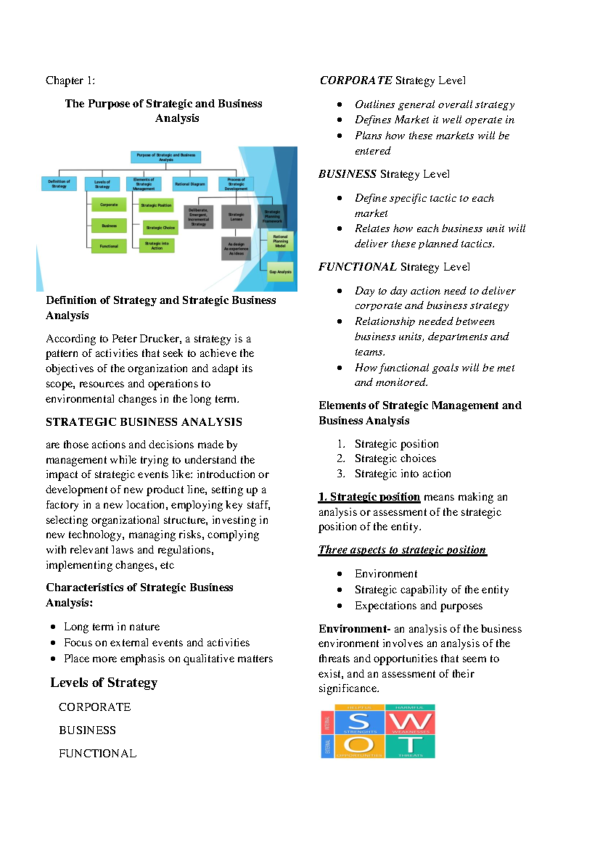 Chapter 1 2 Reviewer - Chapter 1: The Purpose of Strategic and Business ...