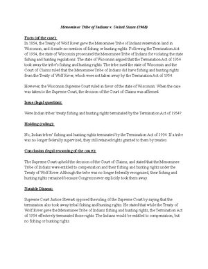 Nas 119: brief 3 - Worcester v. Georgia (1832) Facts (of the case): In ...