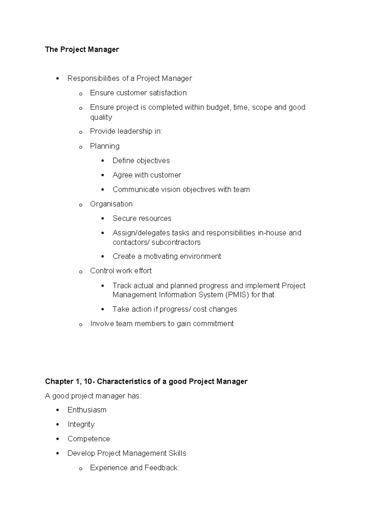 IPMA Unit 9 Notes - Summary Successful Project Management - The Project ...