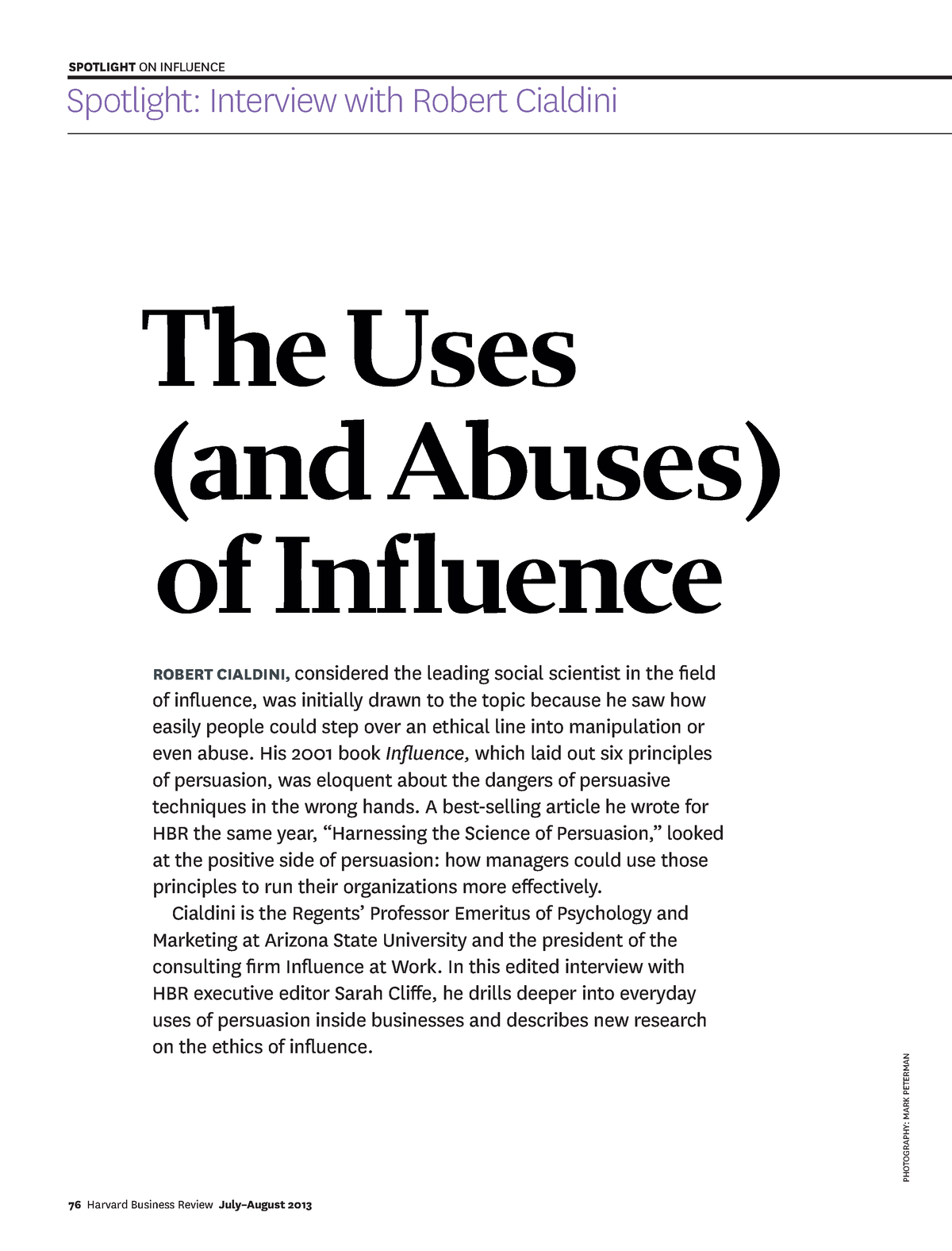 The Uses (and Abuses) of Influence